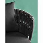 Стул мягкий с декором в виде плетеных лент на спинке и подлокотниках Semicircular Chair Decorated with Ribbons варинант исполнения - 6 | Loft Concept в Сочи