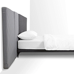 Кровать с большим мягким изголовьем Unity Dark Grey Bed варинант исполнения - 5 | Loft Concept в Сочи