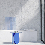 Matis журнальный столик красный из металла и кожи варинант исполнения - 1 | Loft Concept в Сочи