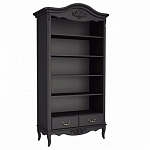 Стеллаж черный широкий из массива бука с 5-ю полками и 2-мя ящиками Black Provence варинант исполнения - 1 | Loft Concept в Сочи