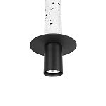 Подвесной светильник с узким цилиндрическим плафоном и черным металлическим декором Concrete Pipe варинант исполнения - 12 | Loft Concept в Сочи