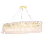 Люстра подвесная овальная с рельефными стеклянными панелями и золотым металлическим каркасом Textured Glass Chandelier варинант исполнения - 2 | Loft Concept в Сочи