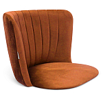 Барный стул со спинкой на 4-х деревянных ножках Оранжевый Велюр Ava Charm варинант исполнения - 3 | Loft Concept в Сочи