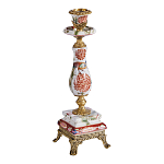 Подсвечник с цветочной росписью из фарфора с бронзовыми элементами Eden Garden варинант исполнения - 1 | Loft Concept в Сочи