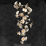 Люстра каскадная из белых цветов каллы и птичек Refined Taste of Light варинант исполнения - 1 | Loft Concept в Сочи
