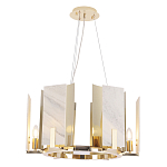 Люстра подвесная круглая с мраморными прямоугольными вставками и золотым основанием Диаметр 55 см Marble square Chandelier варинант исполнения - 4 | Loft Concept в Сочи