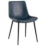 Стул с обивкой из экокожи темно-синего цвета RHOMBUSES UPHOLSTERY варинант исполнения - 1 | Loft Concept в Сочи