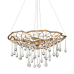 Люстра подвесная золотого цвета с металлическим сетчатым основанием и стеклянными каплевидными подвесками Hinkley варинант исполнения - 1 | Loft Concept в Сочи