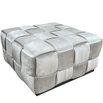 Пуф плетеный велюровый светло-бежевый  Soft Wicker Pouf варинант исполнения - 1 | Loft Concept в Сочи