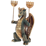 Подсвечник в виде дракона Dragon Candlestick Green Gold варинант исполнения - 2 | Loft Concept в Сочи