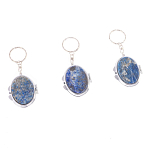 Зеркало брелок карманное двухстороннее из натурального камня Лазурит Stone Mirrors варинант исполнения - 4 | Loft Concept в Сочи