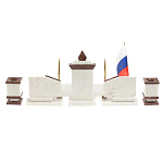 Настольный письменный набор из мрамора и лемезита с гербом и флагом России Marble Accessory варинант исполнения - 6 | Loft Concept в Сочи