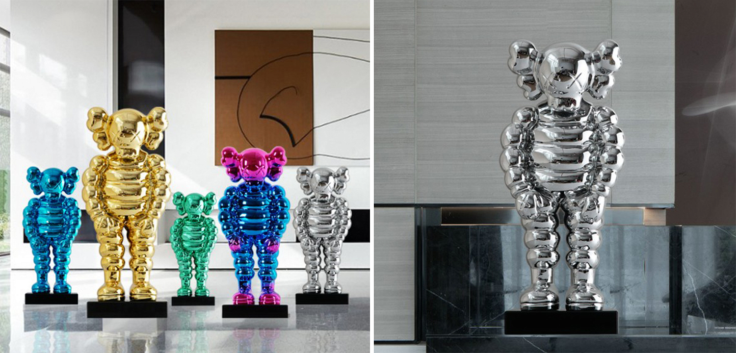 Статуэтка KAWS Bowed Down Silver on stand Статуэтка KAWS Bowed Down Silver on stand - Loft-Concept в Сочи