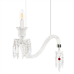 Подвесной светильник стеклянный в виде канделябра Curved Glass Chandelier варинант исполнения - 3 | Loft Concept в Сочи