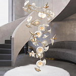 Люстра каскадная из белых цветов каллы и птичек Refined Taste of Light варинант исполнения - 4 | Loft Concept в Сочи