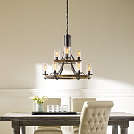 Люстра с цилиндрическим плафонами из толстого волнистого стекла в индустриальном стиле Feiss варинант исполнения - 7 | Loft Concept в Сочи