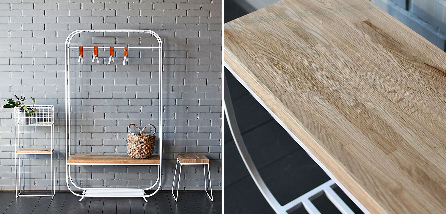 Рейл Hardin White Industrial Metal Rust Clothes Rail Рейл Hardin White Industrial Metal Rust Clothes Rail - Loft-Concept в Сочи