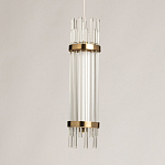 Подвесной светильник с цилиндром из прозрачных стеклянных трубок Nembus варинант исполнения - 3 | Loft Concept в Сочи