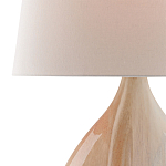 Настольная лампа на прозрачным основании с тканевым конусообразным абажуром Cream варинант исполнения - 1 | Loft Concept в Сочи