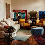 Трехместный диван с обивкой букле молочного цвета Leonois Boucle Sofa варинант исполнения - 5 | Loft Concept в Сочи