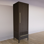 Узкий Шкаф Primo с 2 выдвижными ящиками Темный орех варинант исполнения - 3 | Loft Concept в Сочи