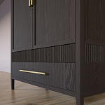 Шкаф платяной Primo с выдвижными ящиками шпон Темный орех варинант исполнения - 6 | Loft Concept в Сочи