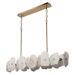 Люстра подвесная линейная с текстурированными мраморными элементами Marble square варинант исполнения - 3 | Loft Concept в Сочи