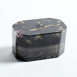 Шкатулка из эпоксидной смолы с цветами черная Epoxy Resin Box Black варинант исполнения - 4 | Loft Concept в Сочи