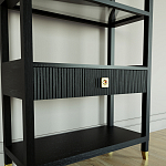 Стеллаж Elsa Dreams Black со стеклянными полками и ящиком варинант исполнения - 2 | Loft Concept в Сочи