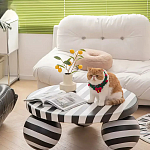 Дизайнерский журнальный стол круглый в чёрно-белую полоску Mypel варинант исполнения - 3 | Loft Concept в Сочи