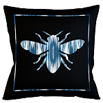Подушка декоративная пчела с синим орнаментом Ikat Pattern варинант исполнения - 1 | Loft Concept в Сочи