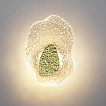 Бра с рельефным волнообразным стеклянным плафоном и вставкой из мрамора Liquid Stone варинант исполнения - 3 | Loft Concept в Сочи