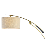 Торшер с изогнутой черной металлической ножкой и цилиндрическим абажуром из ткани Arched Metal Base  варинант исполнения - 2 | Loft Concept в Сочи