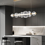 Подвесной светильник линейный с прозрачными стеклянными шарами разного диаметра Eurofase варинант исполнения - 16 | Loft Concept в Сочи