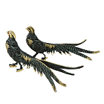 Статуэтка бронзовая синяя пара Фазаны Bronze Birds варинант исполнения - 1 | Loft Concept в Сочи