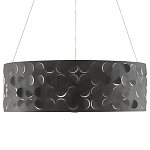 Люстра в форме цилиндра с чёрным фактурным абажуром Round Necklines варинант исполнения - 3 | Loft Concept в Сочи