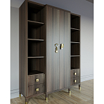 Большой шкаф с витриной Elsa Dreams Walnut варинант исполнения - 2 | Loft Concept в Сочи