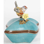 Фарфоровая шкатулка с птицей Eden Garden Blue варинант исполнения - 3 | Loft Concept в Сочи