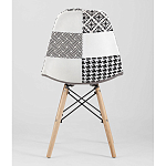 Пластиковый стул на ножках из массива бука Eames Черно-Белый Пэчворк варинант исполнения - 4 | Loft Concept в Сочи
