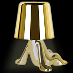 Настольная лампа фигурная золотого цвета с гладким абажуром Высота 17 см Sophia варинант исполнения - 7 | Loft Concept в Сочи