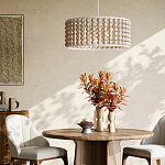 Люстра в форме цилиндра с вставками из деревянных бусин Wooden Beads варинант исполнения - 5 | Loft Concept в Сочи