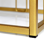 Пуф квадратный голубой велюр на золотом металлическом основании Celeste Blue варинант исполнения - 3 | Loft Concept в Сочи