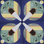 Плитка дизайнерская с узором Маска варинант исполнения - 2 | Loft Concept в Сочи