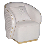 Кресло велюровое оттенка слоновой кости с простроченной спинкой Perfect Comfort варинант исполнения - 1 | Loft Concept в Сочи