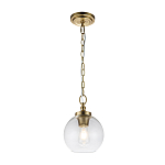 Подвесной светильник латунного цвета с прозрачным стеклянным плафоном Feiss варинант исполнения - 7 | Loft Concept в Сочи