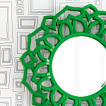 Зеркало круглое в ажурной зеленой раме Green Floral Pattern варинант исполнения - 1 | Loft Concept в Сочи