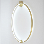 Бра светодиодное круглой формы с рамкой цвета латунь Ring Horizontal варинант исполнения - 2 | Loft Concept в Сочи