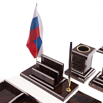 Настольный письменный набор из природного камня обсидиана с декором в виде орла Golden Eagle варинант исполнения - 4 | Loft Concept в Сочи