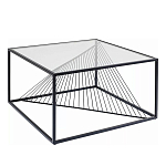 Журнальный стол черный с столешницей из прозрачного закаленного стекла Dynamics варинант исполнения - 1 | Loft Concept в Сочи