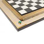 Шахматы из бронзы и натуральных камней Долерит и Мрамор с гравировкой Decorative Thematic Chess варинант исполнения - 4 | Loft Concept в Сочи